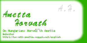 anetta horvath business card